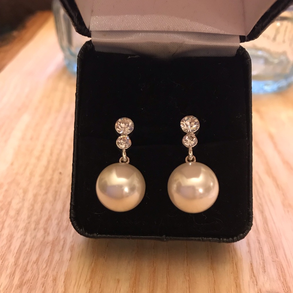 Rhinestone Faux Pearl Faux Diamond Drop Dangling Earrings Prom Wedding Bridal